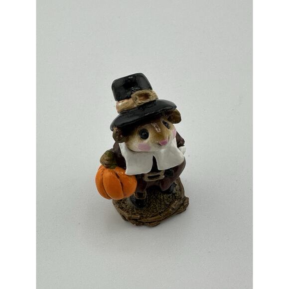 Wee Forest Folk 6 Piece Thanksgiving Figurine Set 1984-1994 Anette Petersen Sign - Picture 12 of 16